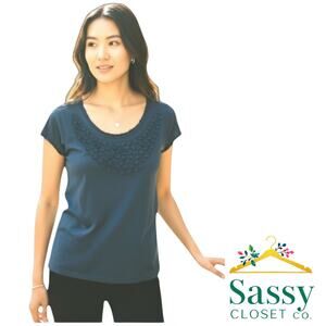 ✨ LOFT Teal Jewel-Tone Cotton Cap Sleeve Top XSP Extra Small Petite EUC 💎